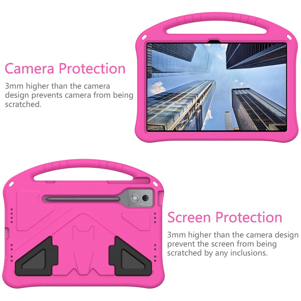 For Lenovo Idea Tab Pro (TB-373FU) Case EVA Tablet Cover with Handle Kickstand Children Friendly - Rose