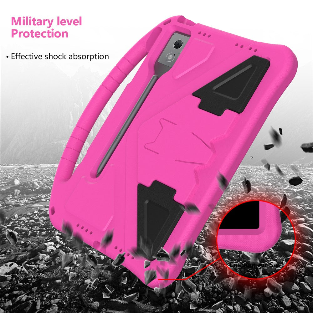 For Lenovo Idea Tab Pro (TB-373FU) Case EVA Tablet Cover with Handle Kickstand Children Friendly - Rose