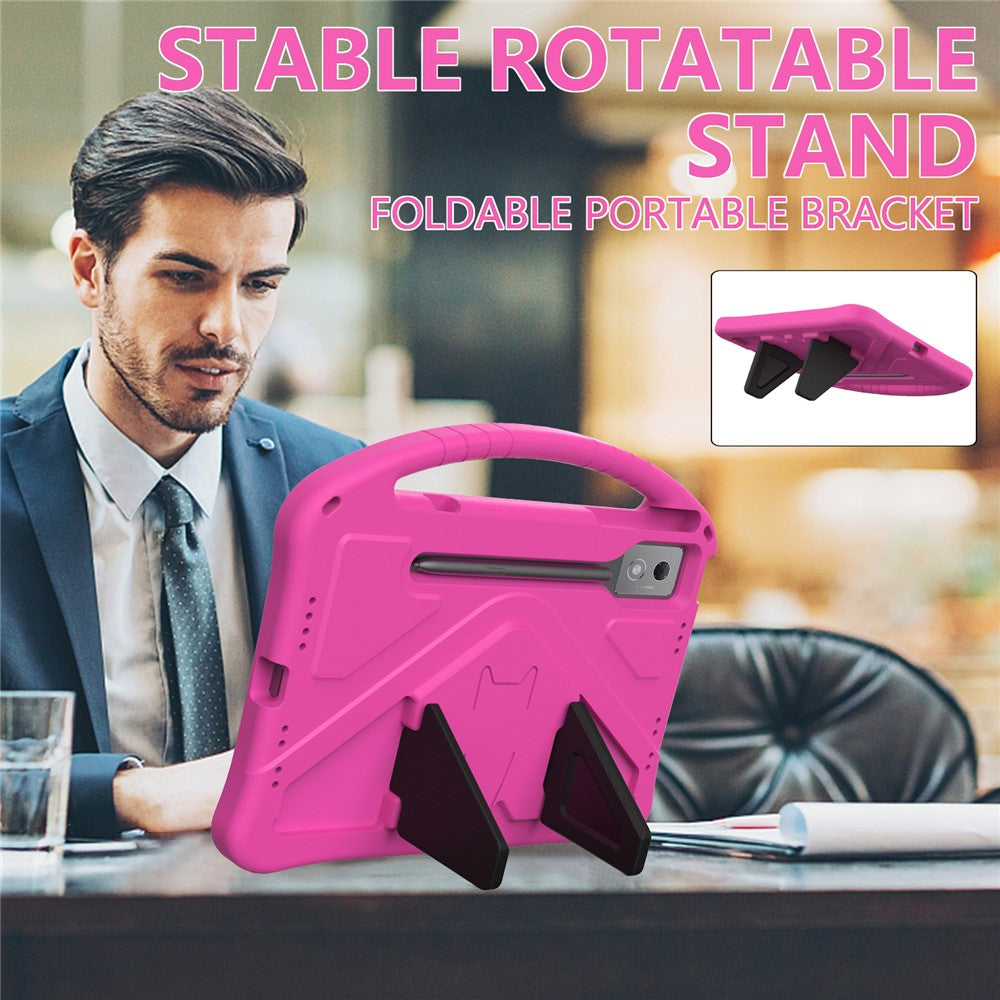 For Lenovo Idea Tab Pro (TB-373FU) Case EVA Tablet Cover with Handle Kickstand Children Friendly - Rose