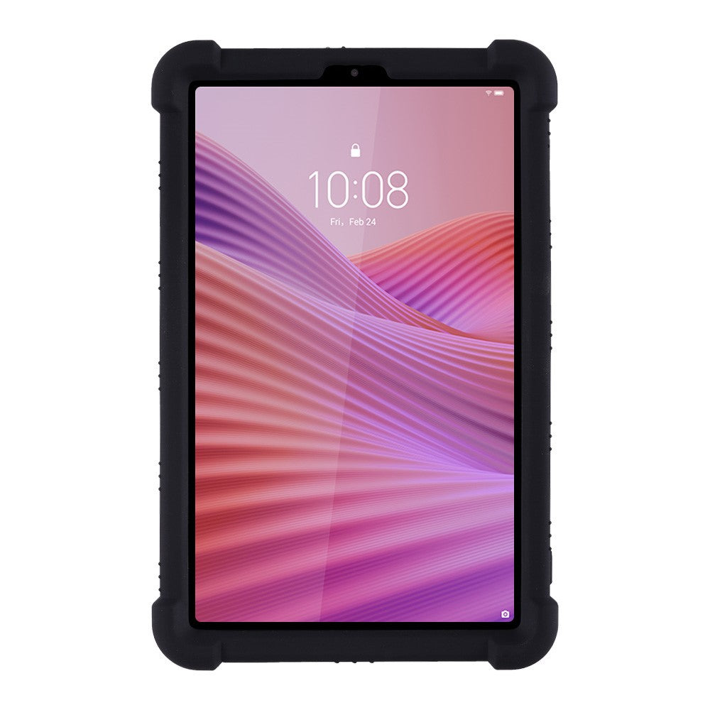 For Lenovo Tab K9 / Tab One Silicone Case with Kickstand Rugged Protective Cover - Black