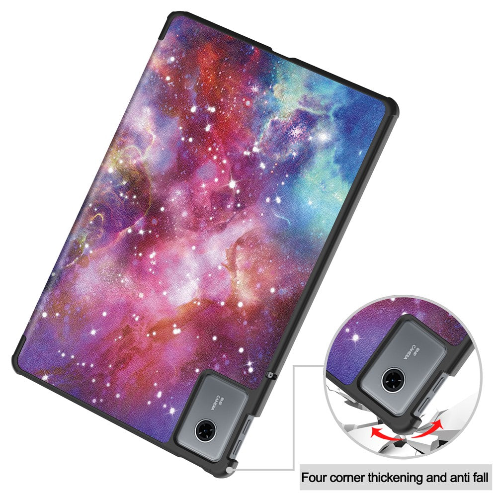 For Lenovo Tab K11 Gen 2 / Idea Tab / Xiaoxin Pad 11 2025 Case Pattern Print Leather Stand Tablet Cover - Galaxy