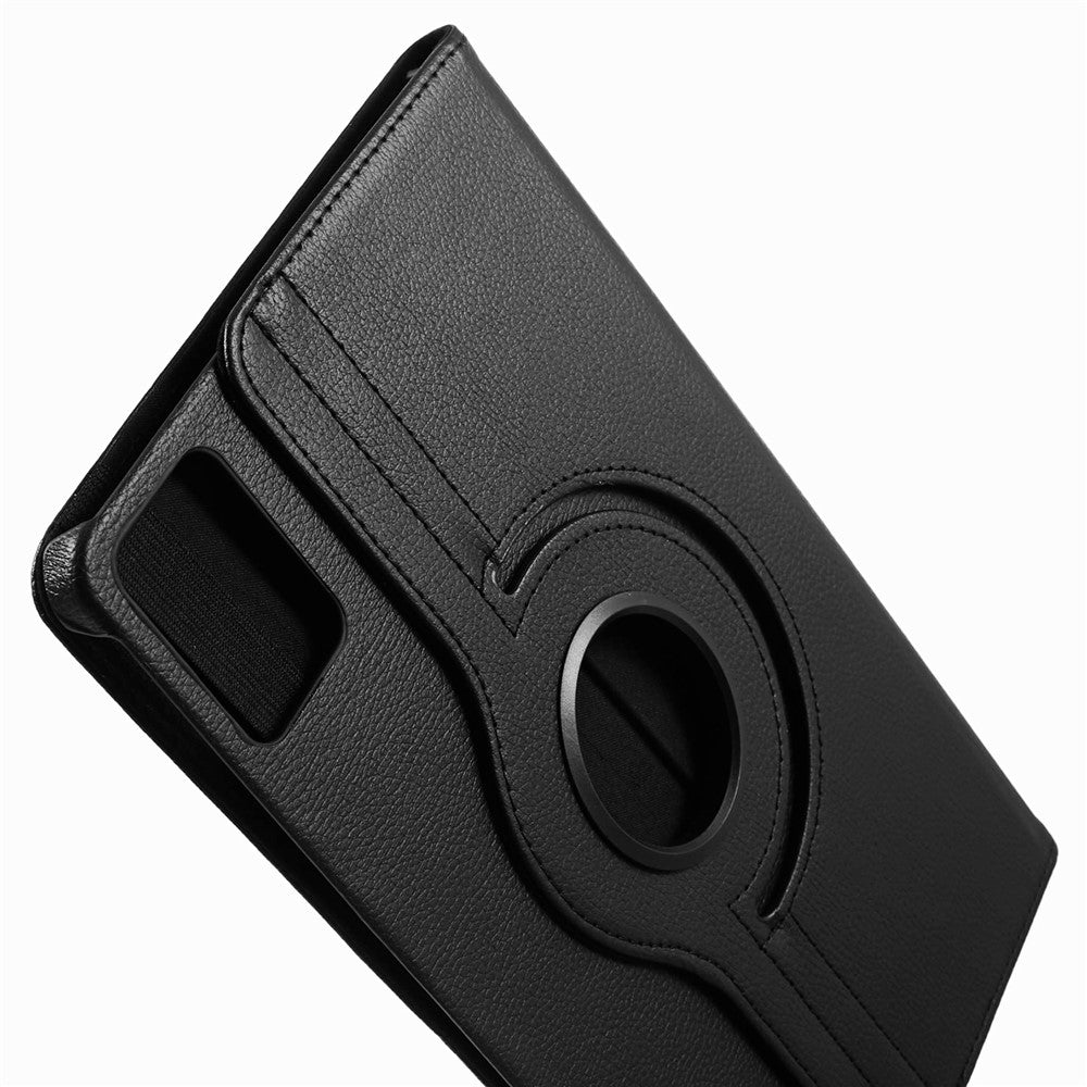 For Lenovo Tab K11 Gen 2 / Idea Tab / Xiaoxin Pad 11 2025 Case Rotating Stand PU Leather + PC Tablet Cover with Elastic Band - Black
