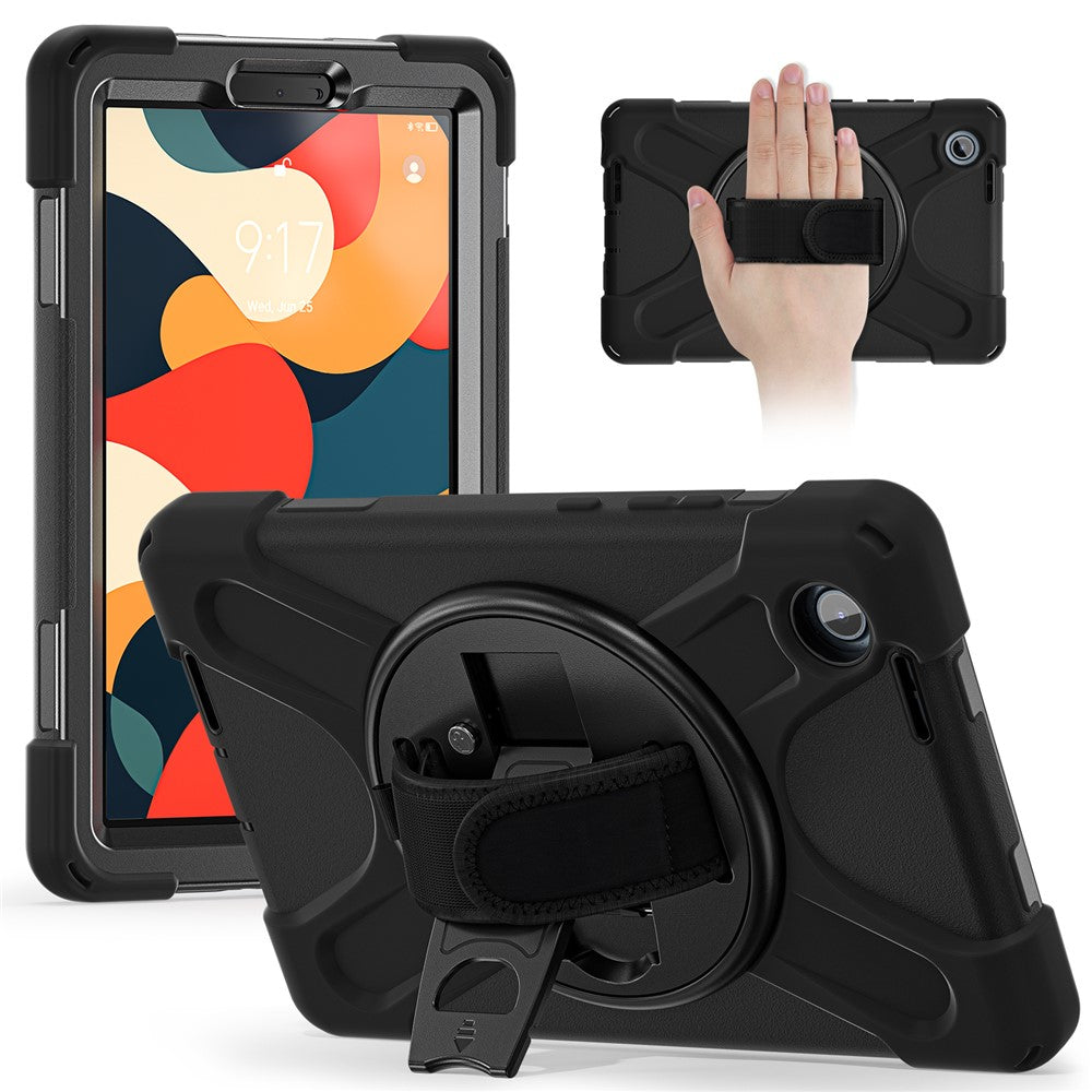 For Lenovo Tab K9 / Tab One Case TPU + PC + Silicone Kickstand Anti Drop Tablet Cover - Black