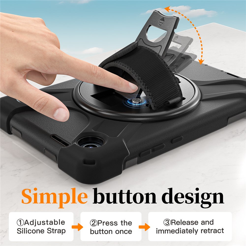 For Lenovo Tab K9 / Tab One Case TPU + PC + Silicone Kickstand Anti Drop Tablet Cover - Black