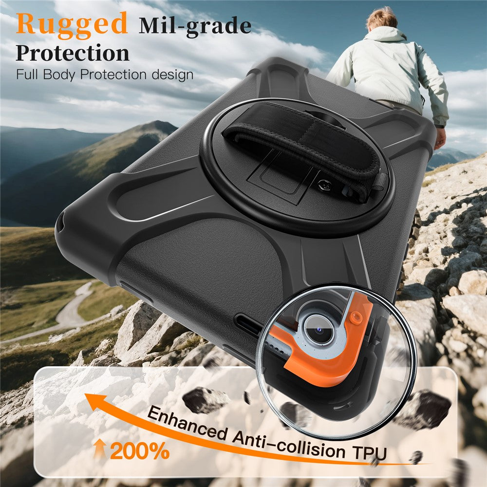 For Lenovo Tab K9 / Tab One Case TPU + PC + Silicone Kickstand Anti Drop Tablet Cover - Black