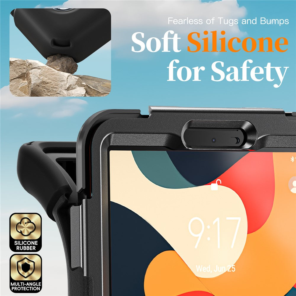 For Lenovo Tab K9 / Tab One Case TPU + PC + Silicone Kickstand Anti Drop Tablet Cover - Black