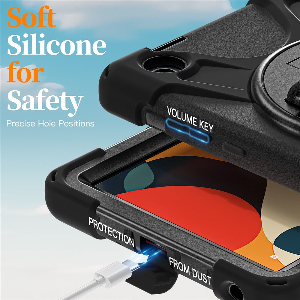 For Lenovo Tab K9 / Tab One Case TPU + PC + Silicone Kickstand Anti Drop Tablet Cover - Black