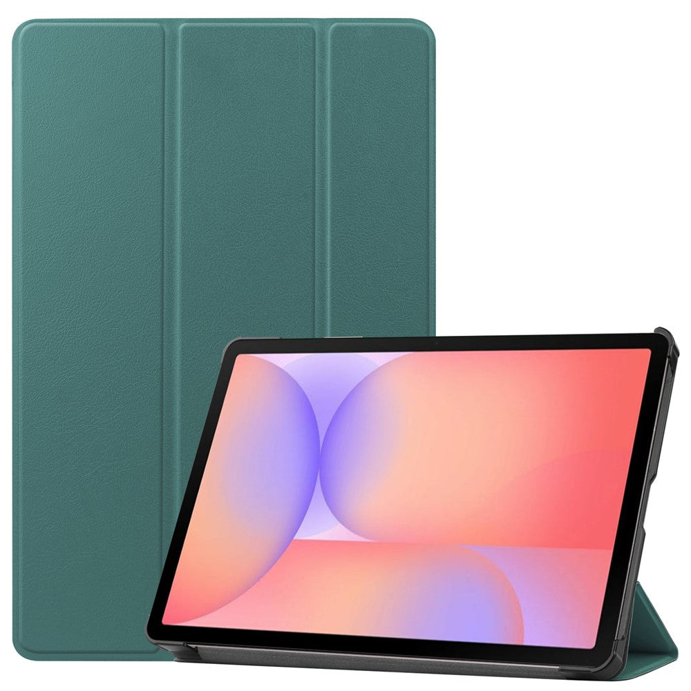 For Samsung Galaxy Tab S10 Lite Case Leather Stand Tablet Cover - Blackish Green