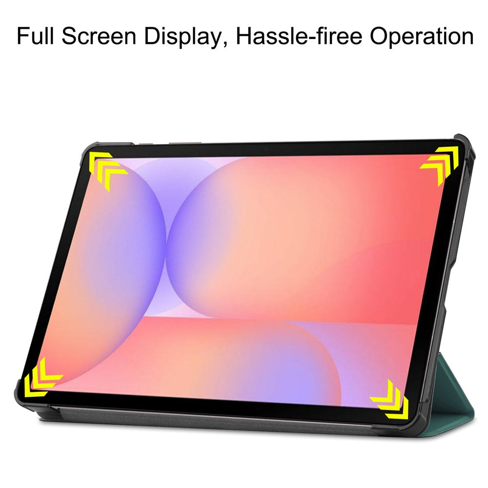 For Samsung Galaxy Tab S10 Lite Case Leather Stand Tablet Cover - Blackish Green