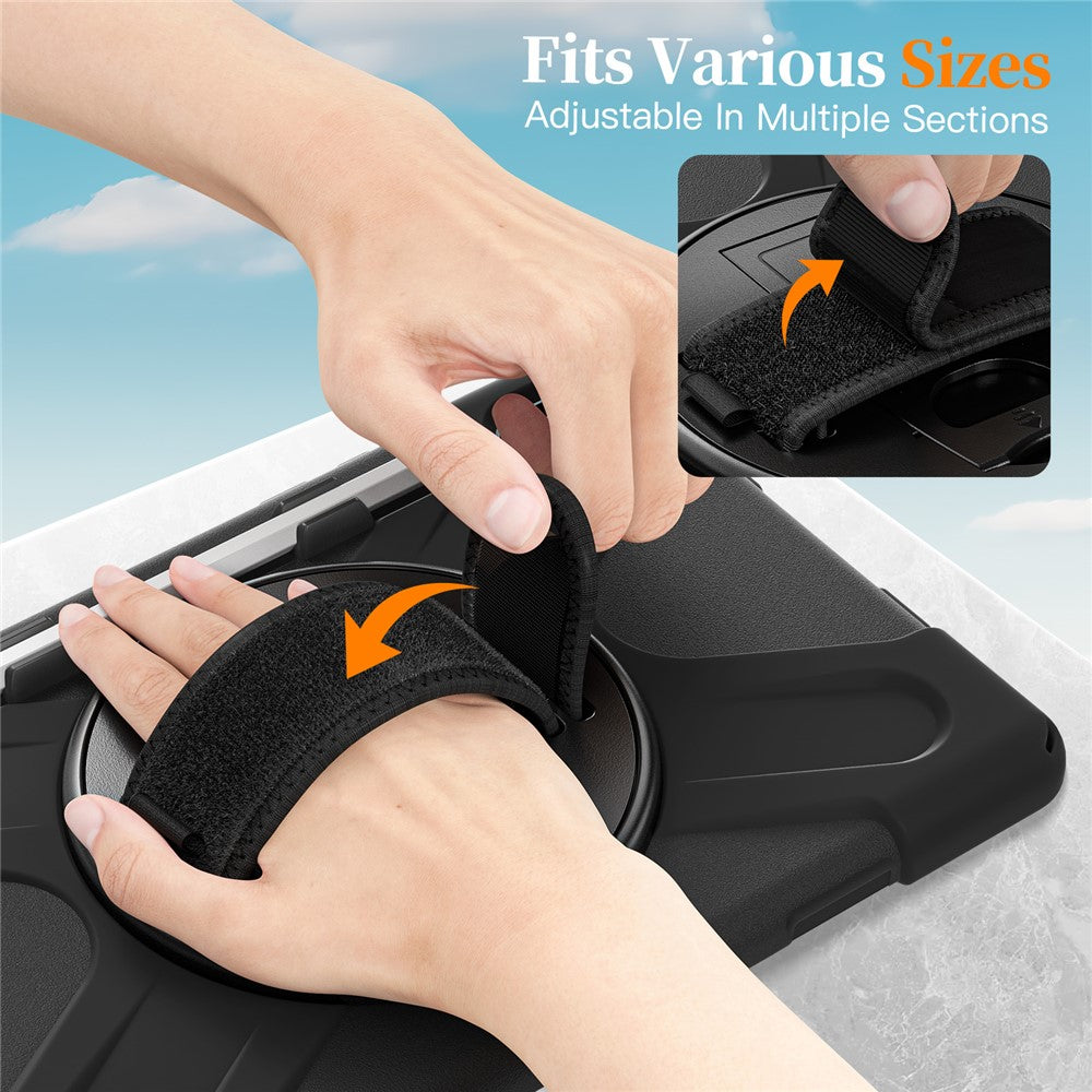 For Samsung Galaxy Tab S11 Case TPU + PC + Silicone Kickstand Anti Drop Tablet Cover - Black