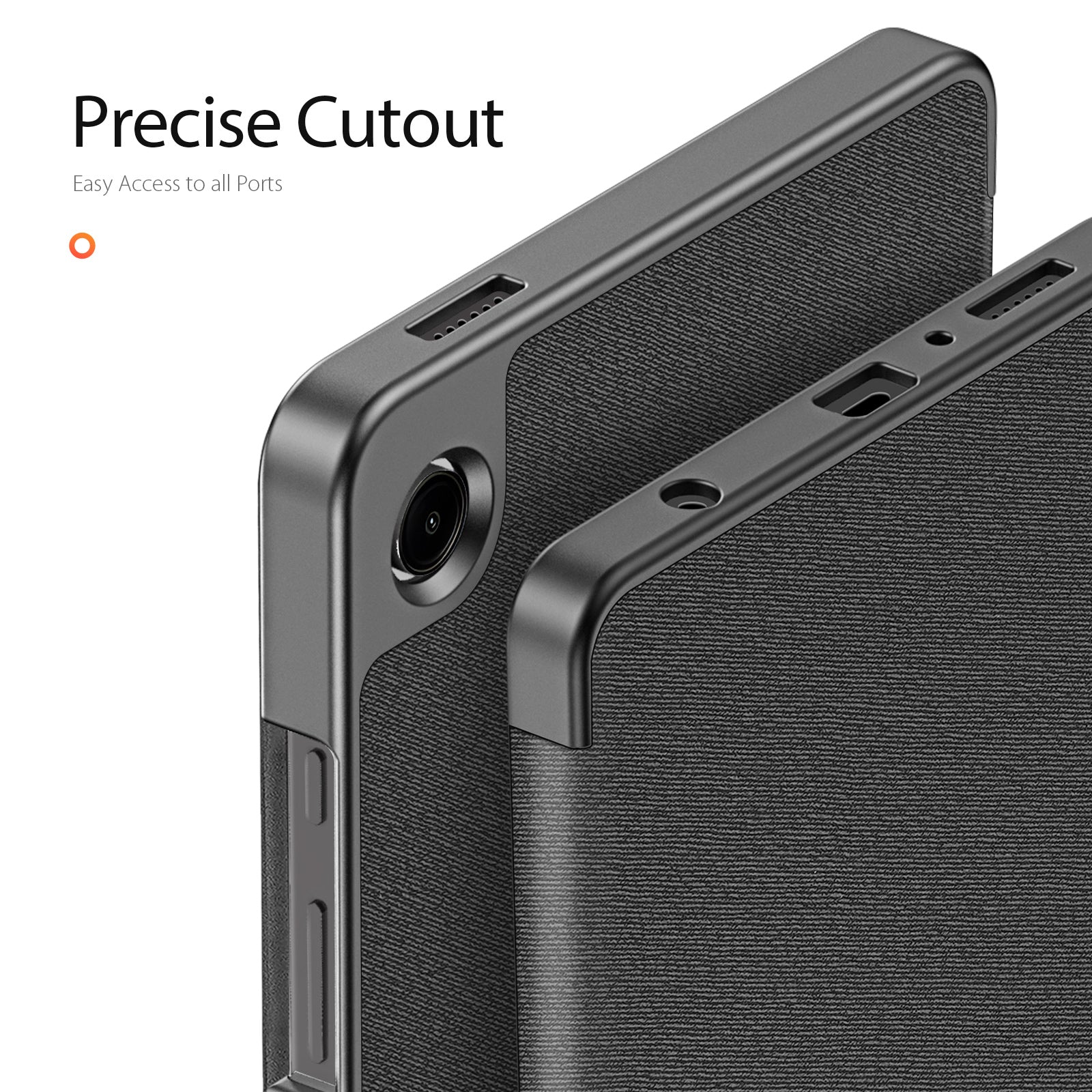 For Samsung Galaxy Tab A9 / Galaxy Tab A11 Case Tri-fold Stand PU Leather Tablet Cover - Black