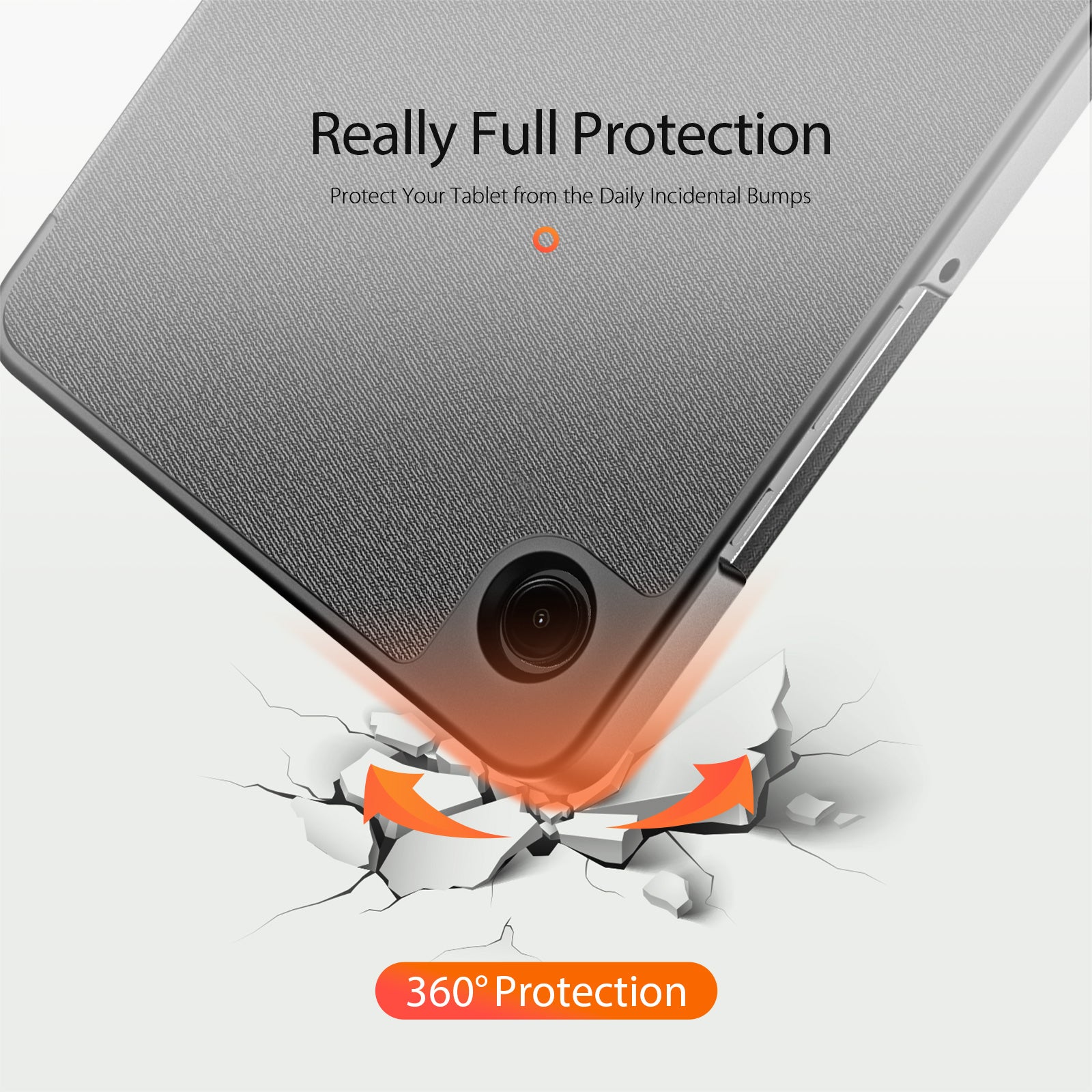 For Samsung Galaxy Tab A9 / Galaxy Tab A11 Case Tri-fold Stand PU Leather Tablet Cover - Black