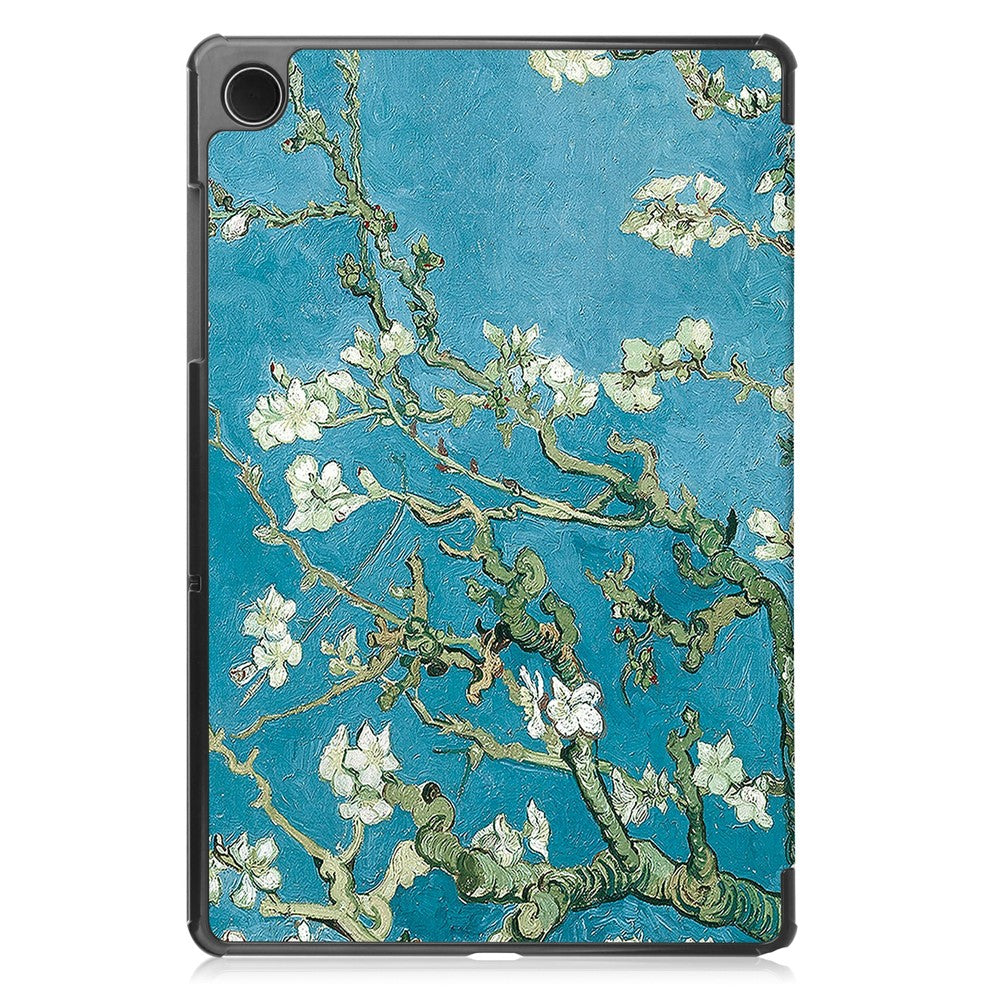For Samsung Galaxy Tab A11+ / A9+ Case Pattern Print Leather Stand Tablet Cover - Apricot Blossom