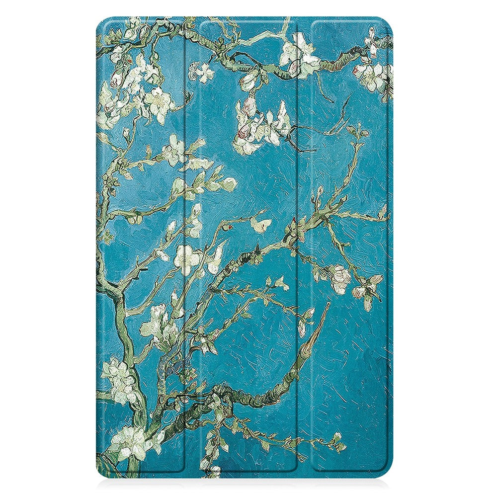 For Samsung Galaxy Tab A11+ / A9+ Case Pattern Print Leather Stand Tablet Cover - Apricot Blossom