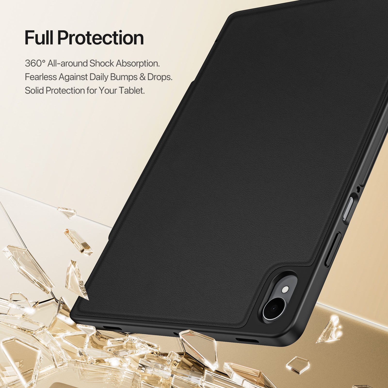 For Samsung Galaxy Tab S11 Tablet Case Multi-function Folding Stand Leather Cover - Black