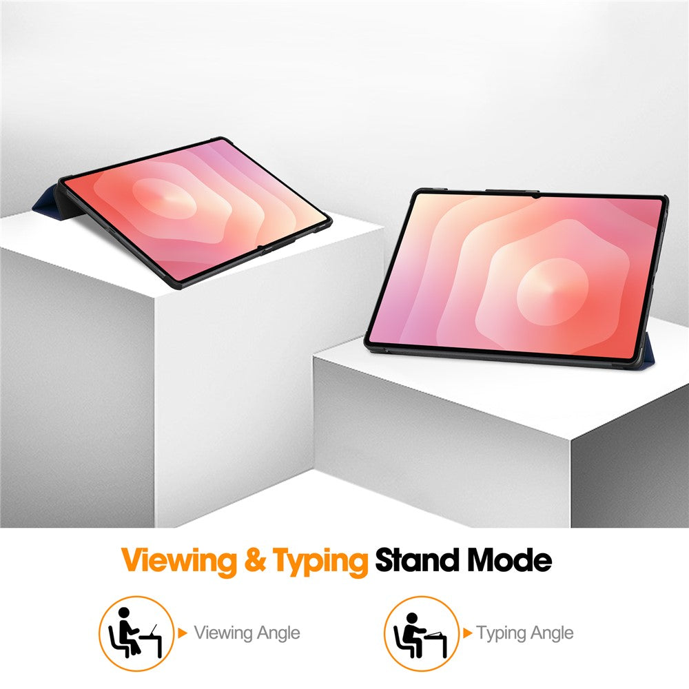 For Samsung Galaxy Tab S11 Ultra Case Leather Stand Tablet Cover - Blue