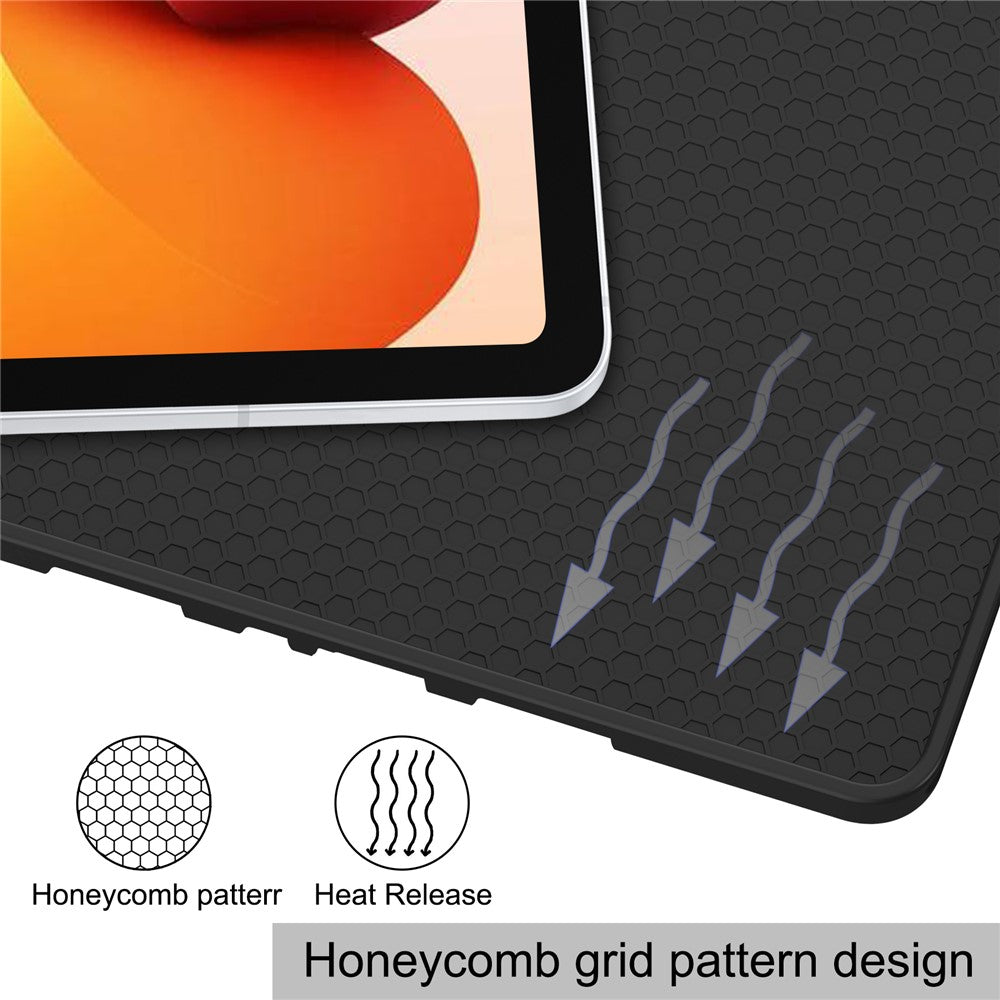 For Xiaomi Poco Pad M1 / Redmi Pad 2 Pro Stand Case Shock-Absorbent Leather Tablet Cover with Pen Slot - Grey