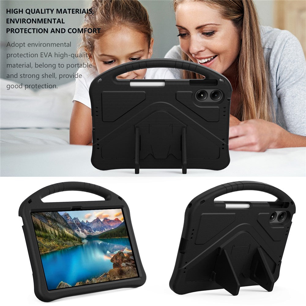 For Xiaomi Redmi Poco Pad M1 / Redmi Pad 2 Pro Case EVA Tablet Cover with Handle Kickstand Children Friendly - Black