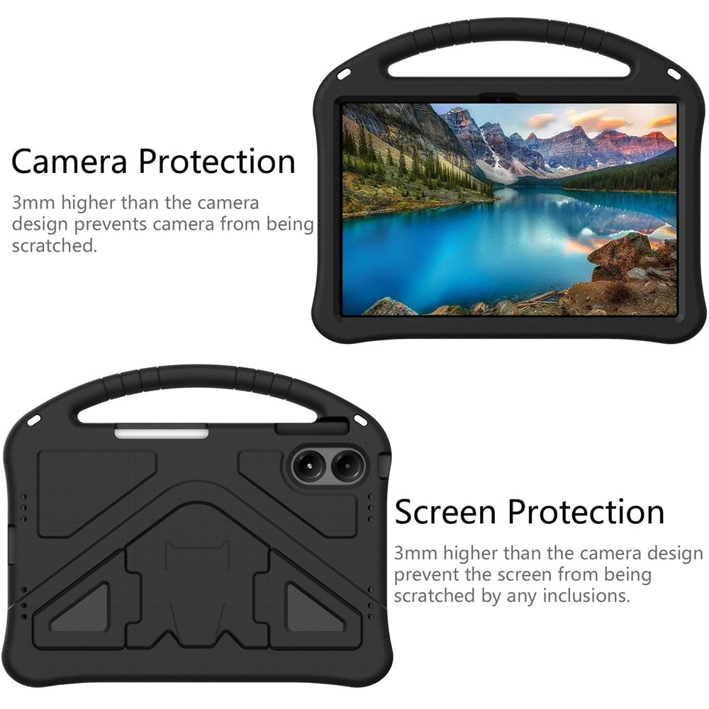For Xiaomi Redmi Poco Pad M1 / Redmi Pad 2 Pro Case EVA Tablet Cover with Handle Kickstand Children Friendly - Black