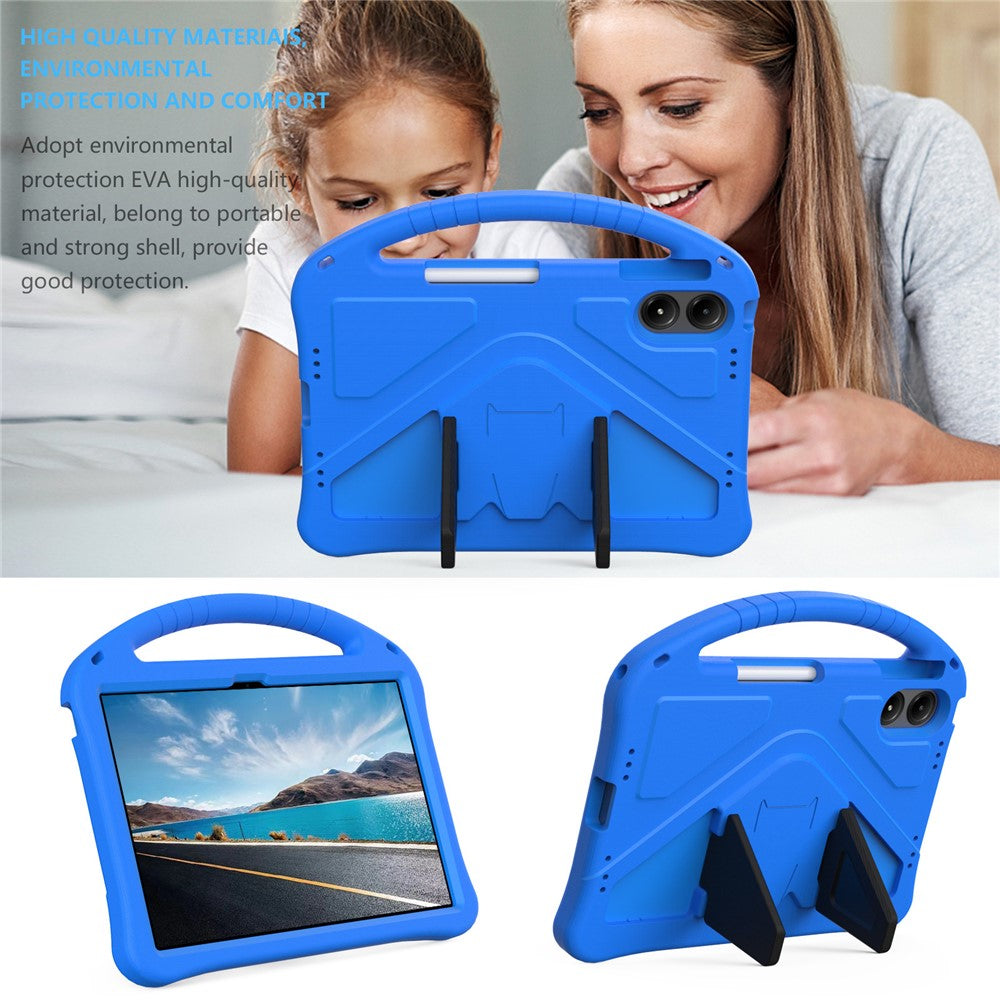 For Xiaomi Redmi Poco Pad M1 / Redmi Pad 2 Pro Case EVA Tablet Cover with Handle Kickstand Children Friendly - Blue