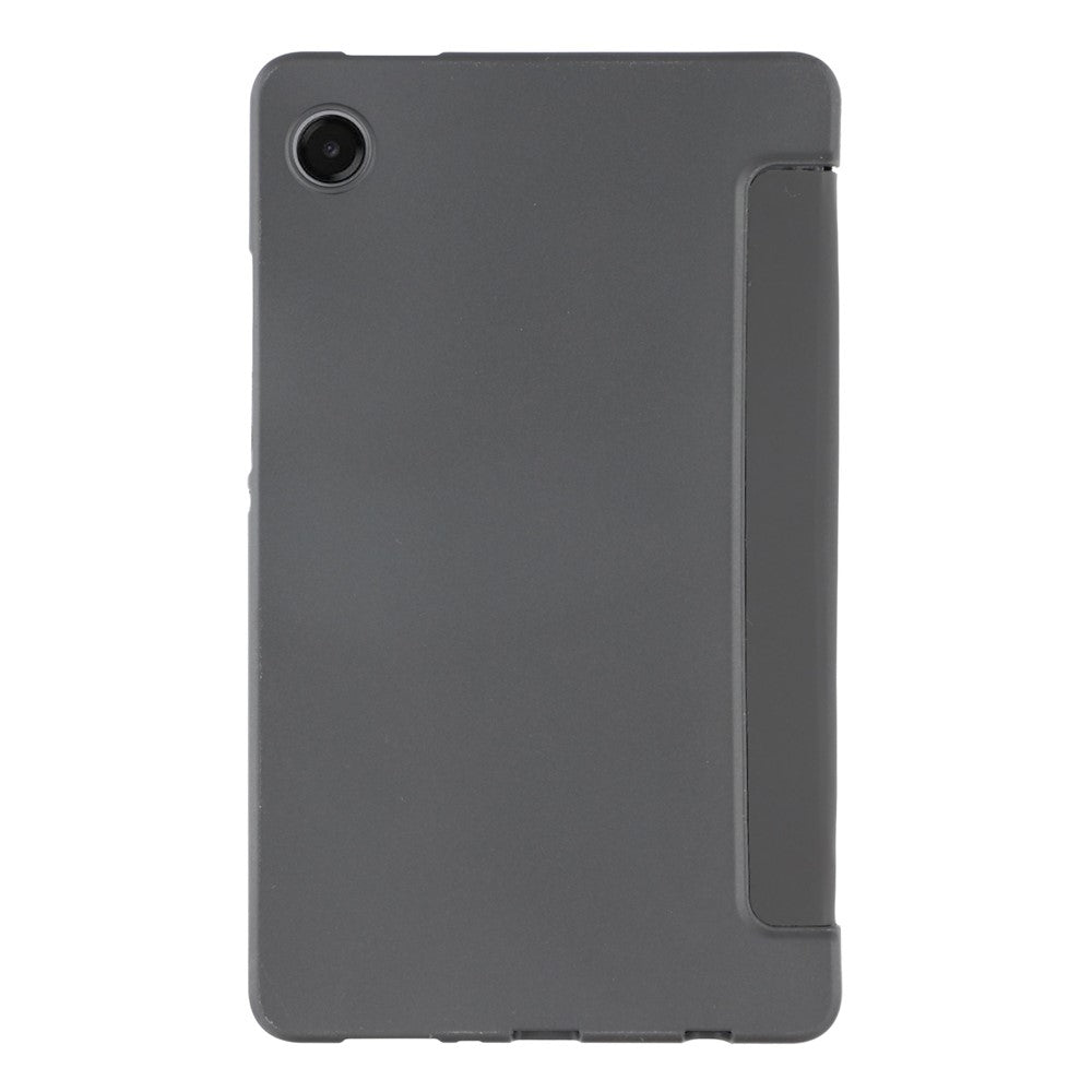 For Samsung Galaxy Tab A11+ Case PU Leather + Silicone Tri-Fold Stand Tablet Cover - Black