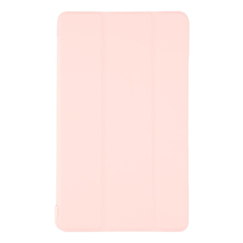 For Samsung Galaxy Tab A11+ Case PU Leather + Silicone Tri-Fold Stand Tablet Cover - Pink