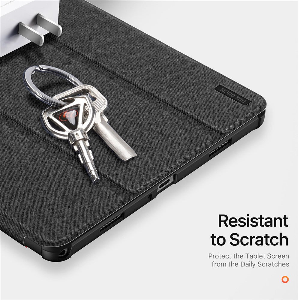 for Samsung Galaxy Tab A11+ Case Tri-Fold Stand Leather Cover Wake/sleep - Black