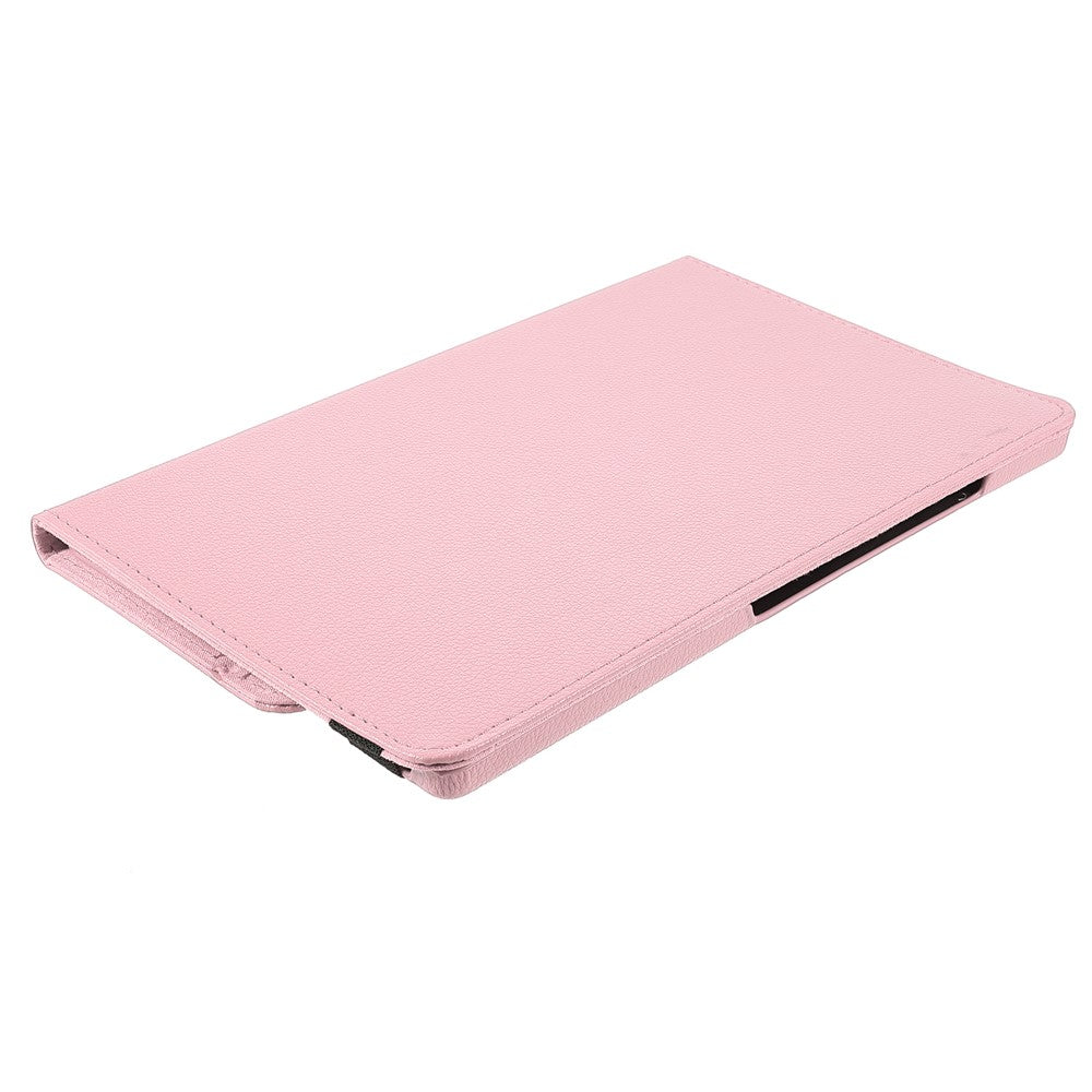 For Samsung Galaxy Tab A11+ Case Rotating Stand PU Leather + PC Tablet Cover with Elastic Band - Pink