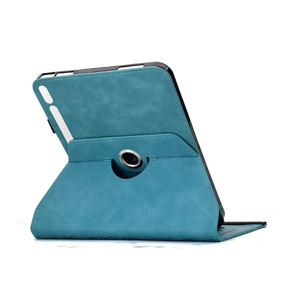 Leather Case for Samsung Galaxy Tab S10 FE / S9 FE / S9 Card Slots Rotary Stand Mandala Flower Tablet Cover - Baby Blue