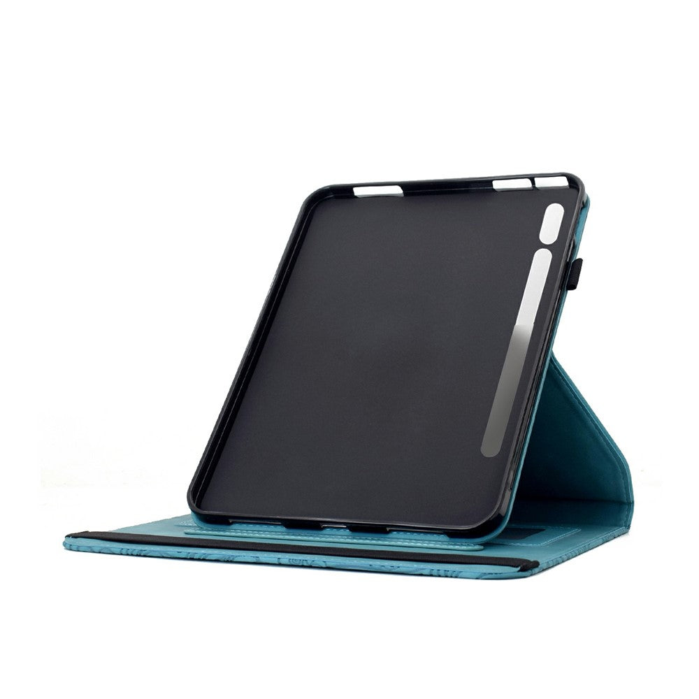Leather Case for Samsung Galaxy Tab S10 FE / S9 FE / S9 Card Slots Rotary Stand Mandala Flower Tablet Cover - Baby Blue
