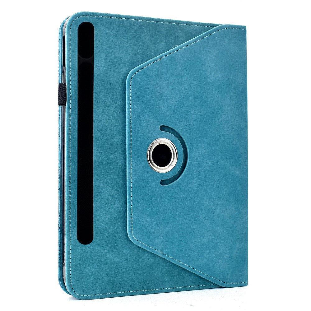 Leather Case for Samsung Galaxy Tab S10 FE / S9 FE / S9 Card Slots Rotary Stand Mandala Flower Tablet Cover - Baby Blue