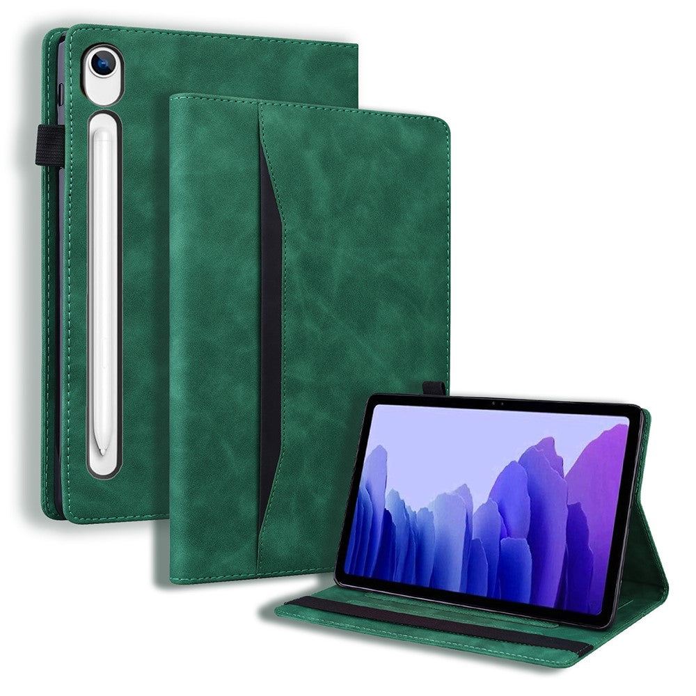 Tablet Case For Samsung Galaxy Tab S10 Lite / Tab S10 FE / Tab S9 FE PU Leather Protective Folio Cover with Card Holder - Green