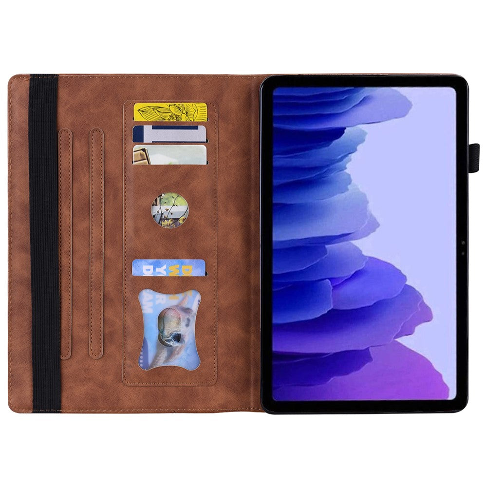 Tablet Case For Samsung Galaxy Tab S10 Lite / Tab S10 FE / Tab S9 FE PU Leather Protective Folio Cover with Card Holder - Brown