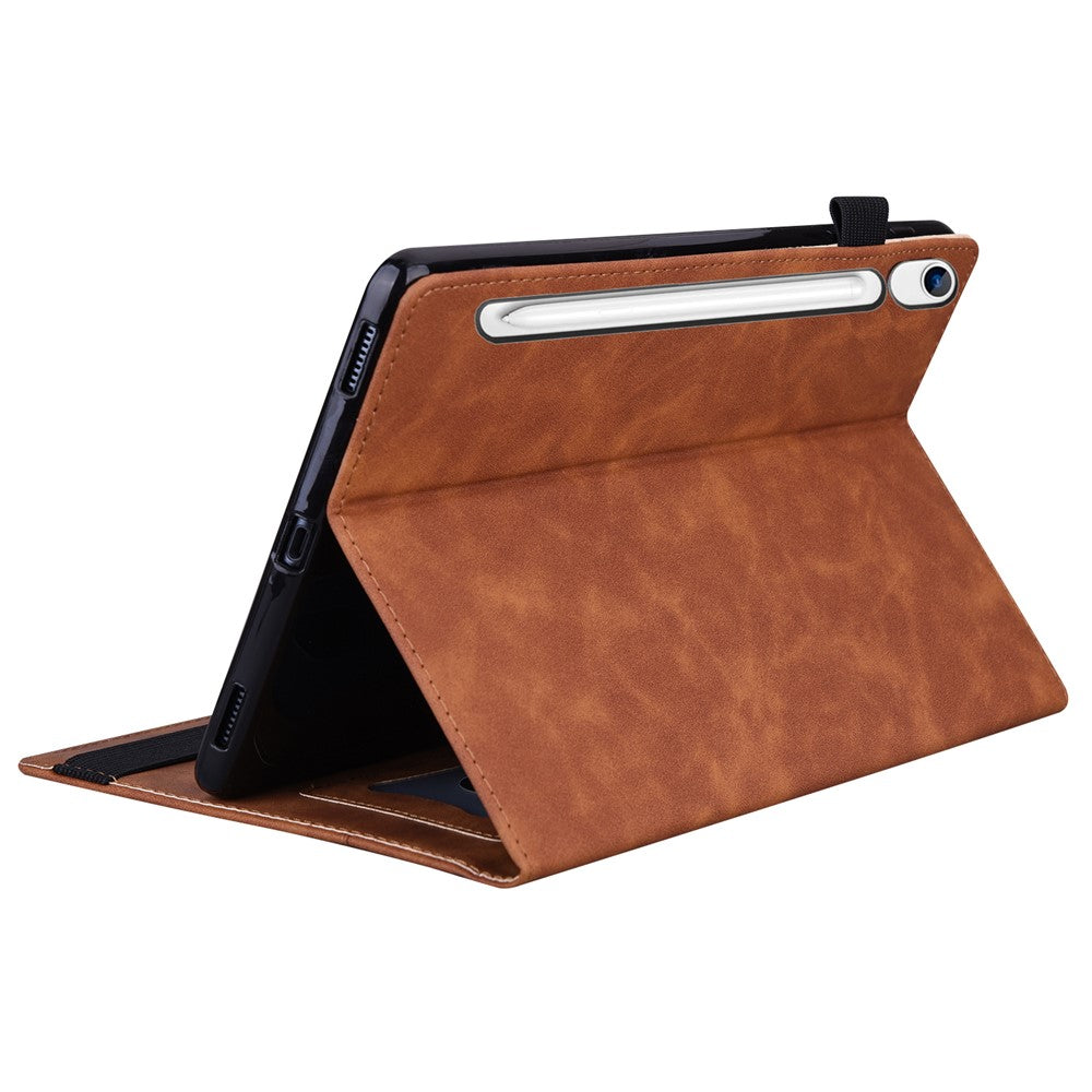 Tablet Case For Samsung Galaxy Tab S10 Lite / Tab S10 FE / Tab S9 FE PU Leather Protective Folio Cover with Card Holder - Brown