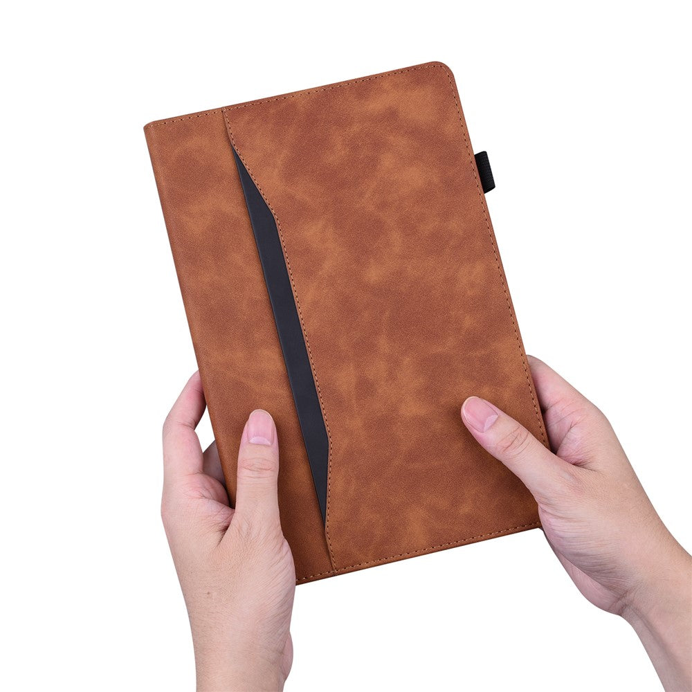 Tablet Case For Samsung Galaxy Tab S10 Lite / Tab S10 FE / Tab S9 FE PU Leather Protective Folio Cover with Card Holder - Brown