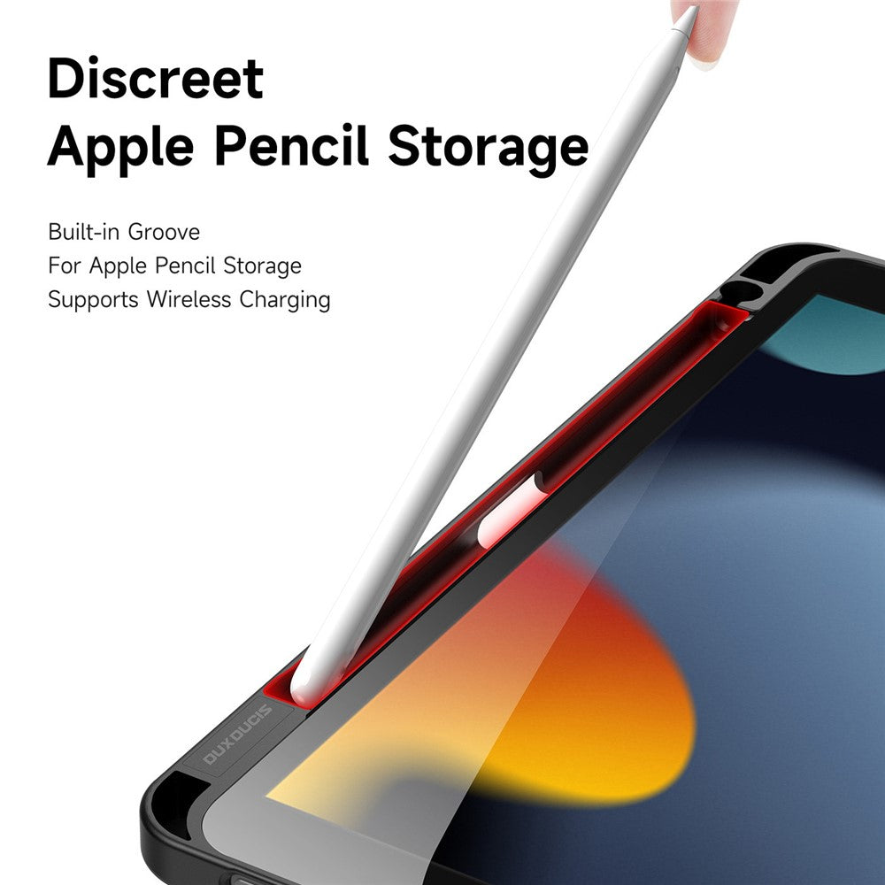 for iPad (2025) / 10.9 (2022) Magi Tablet Case Detachable Leather Cover with V-Fold Stand - Black