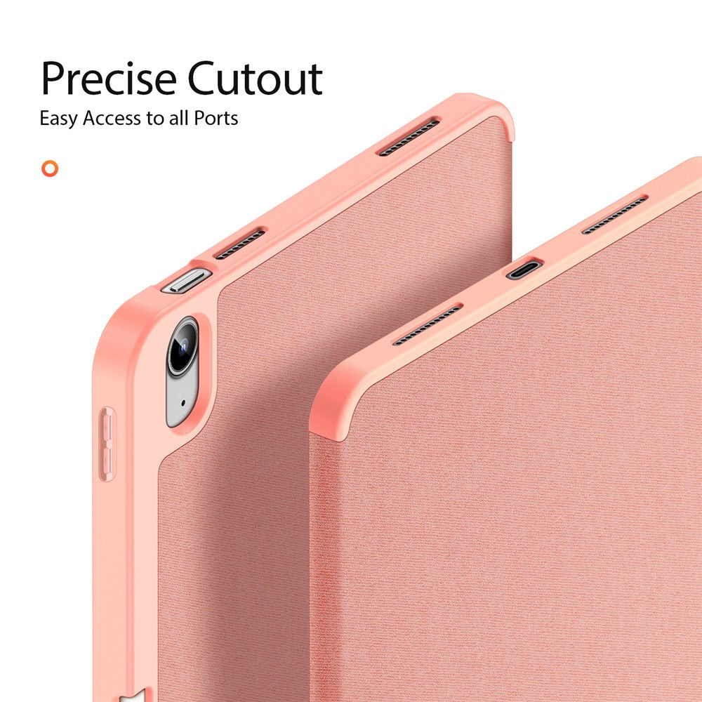 for iPad (2025) / 10.9 (2022) Case Wake/sleep Tri-Fold Stand Leather Cover - Pink