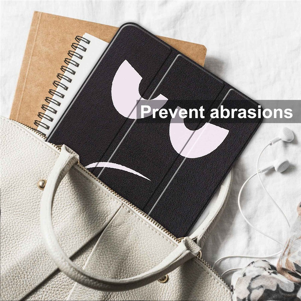 For iPad (2025) / 10.9 (2022) Tri-Fold Stand Case Pattern Printing Folio Flip PU Leather Tablet Cover - Don't Touch Me
