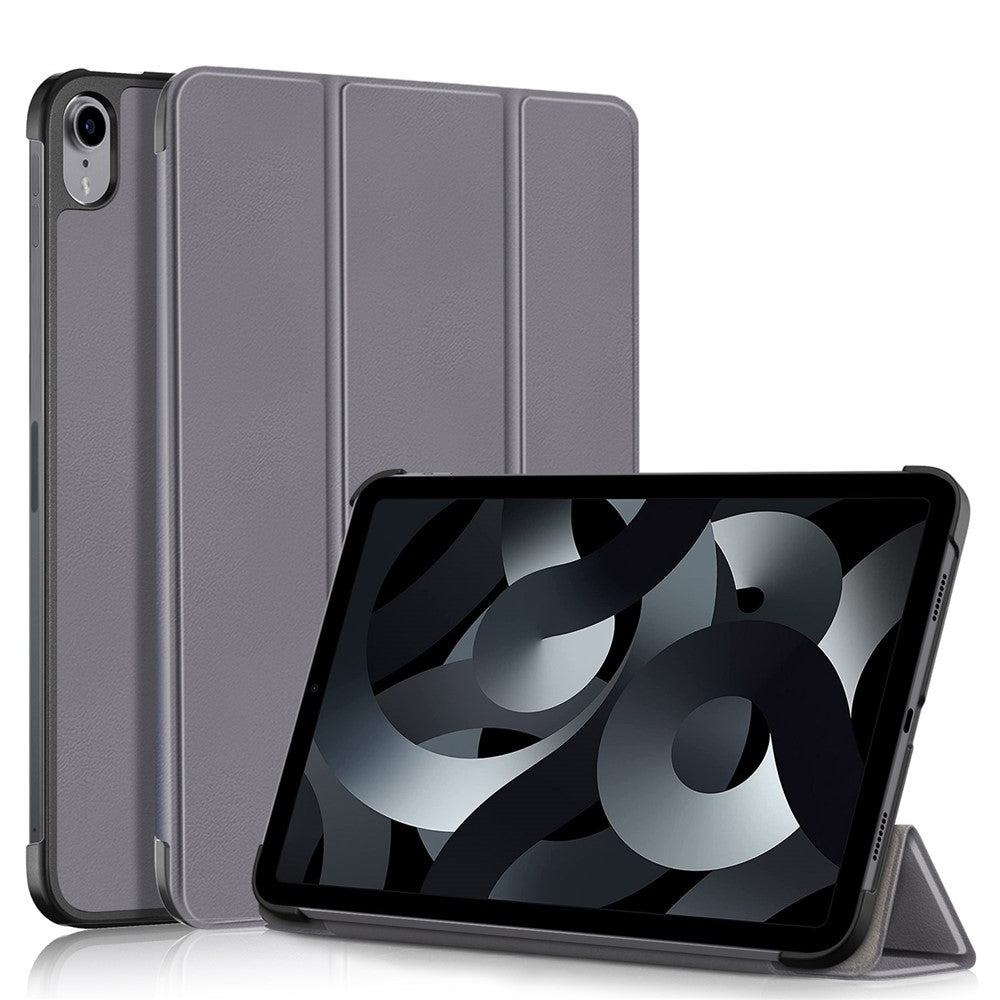 For iPad (2025)/10.9 (2022) PU Leather Tablet Case Trifold Stand Full Protection Tablet Cover - Grey