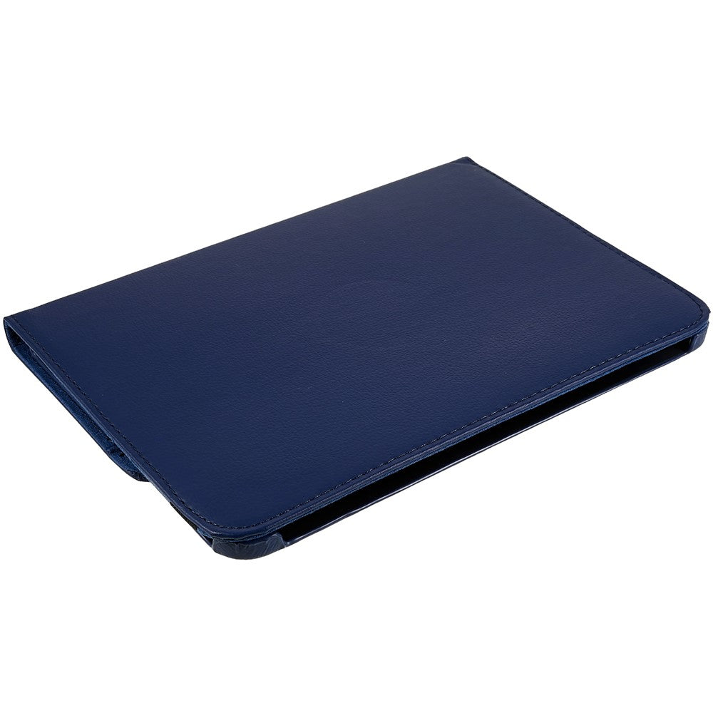 For iPad (2025) / 10.9 (2022) Protective Case Rotary Stand PU Leather Tablet Cover with Elastic Band - Dark Blue