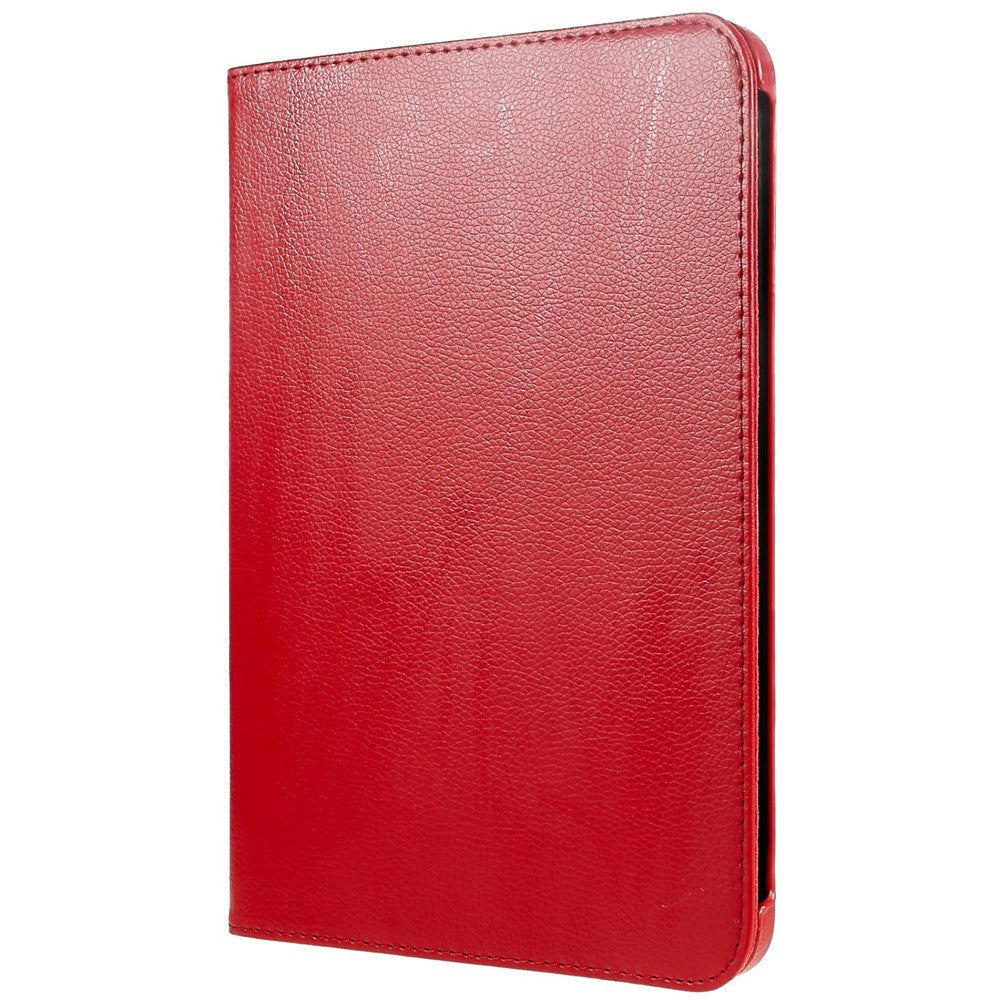 For iPad (2025) / 10.9 (2022) Protective Case Rotary Stand PU Leather Tablet Cover with Elastic Band - Red