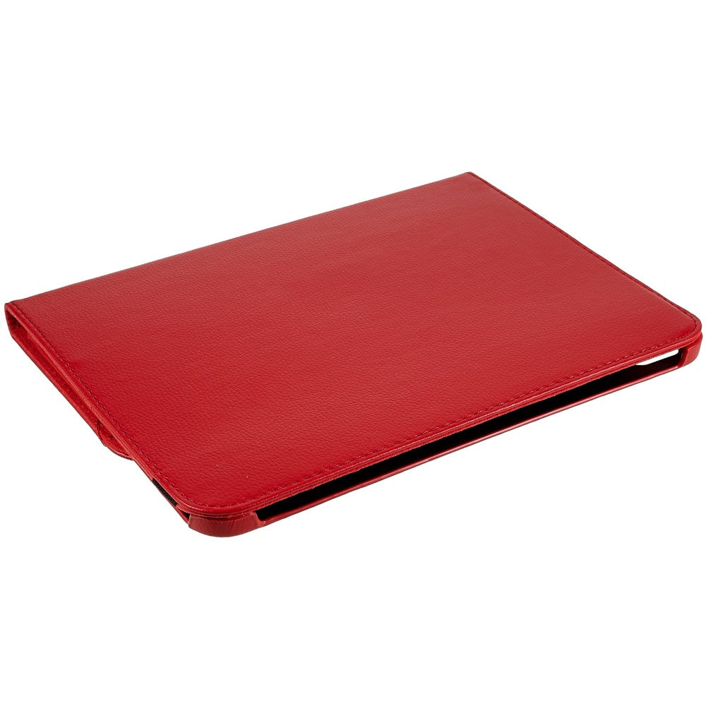 For iPad (2025) / 10.9 (2022) Protective Case Rotary Stand PU Leather Tablet Cover with Elastic Band - Red