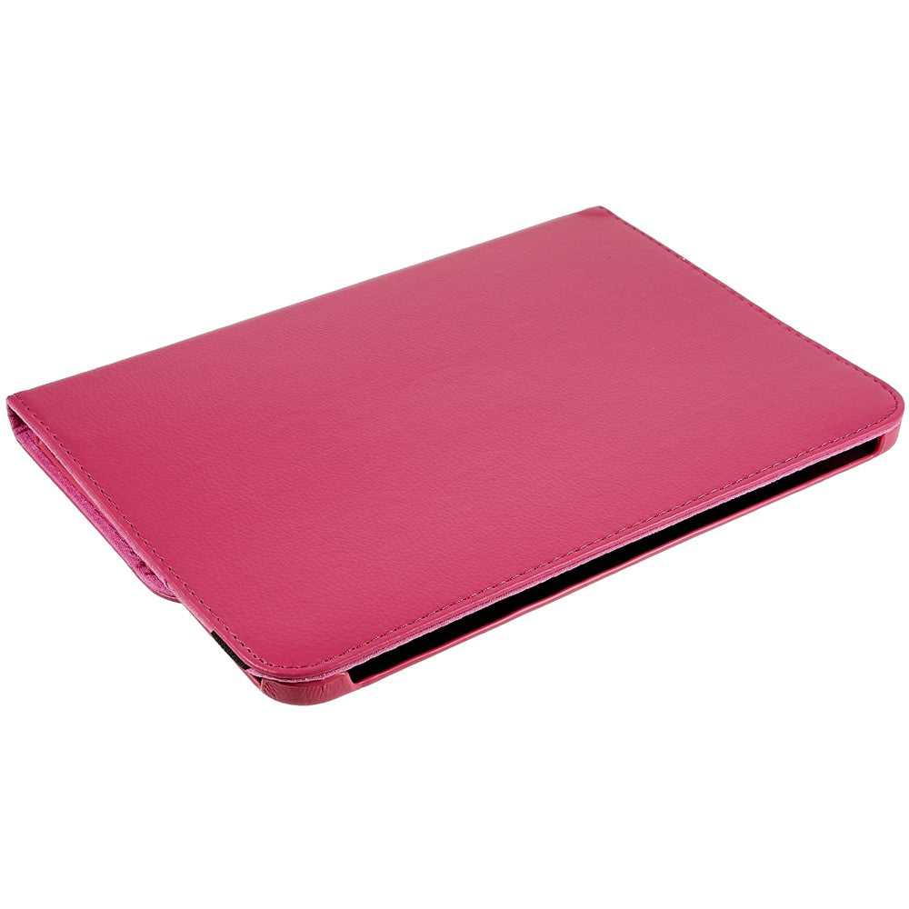 For iPad (2025) / 10.9 (2022) Protective Case Rotary Stand PU Leather Tablet Cover with Elastic Band - Rose