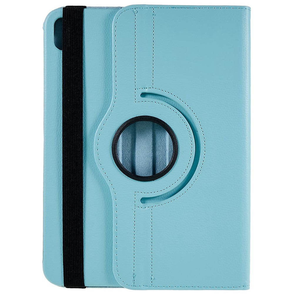 For iPad (2025) / 10.9 (2022) Protective Case Rotary Stand PU Leather Tablet Cover with Elastic Band - Baby Blue