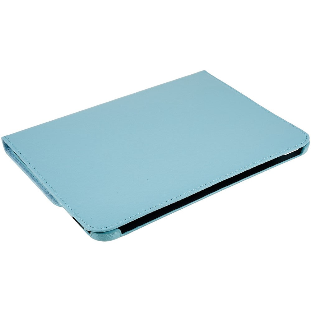 For iPad (2025) / 10.9 (2022) Protective Case Rotary Stand PU Leather Tablet Cover with Elastic Band - Baby Blue