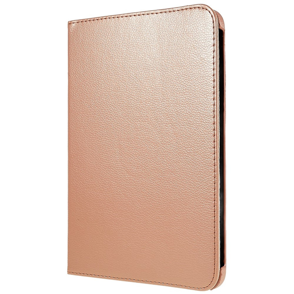 For iPad (2025) / 10.9 (2022) Protective Case Rotary Stand PU Leather Tablet Cover with Elastic Band - Rose Gold