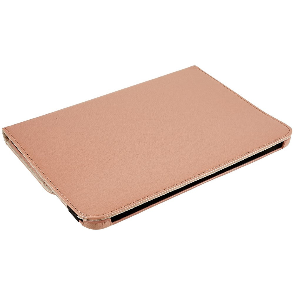 For iPad (2025) / 10.9 (2022) Protective Case Rotary Stand PU Leather Tablet Cover with Elastic Band - Rose Gold