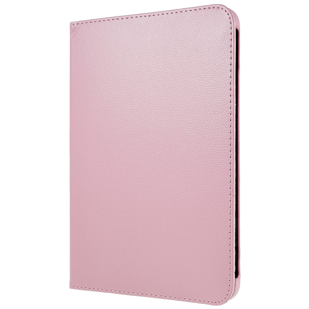 For iPad (2025) / 10.9 (2022) Protective Case Rotary Stand PU Leather Tablet Cover with Elastic Band - Pink