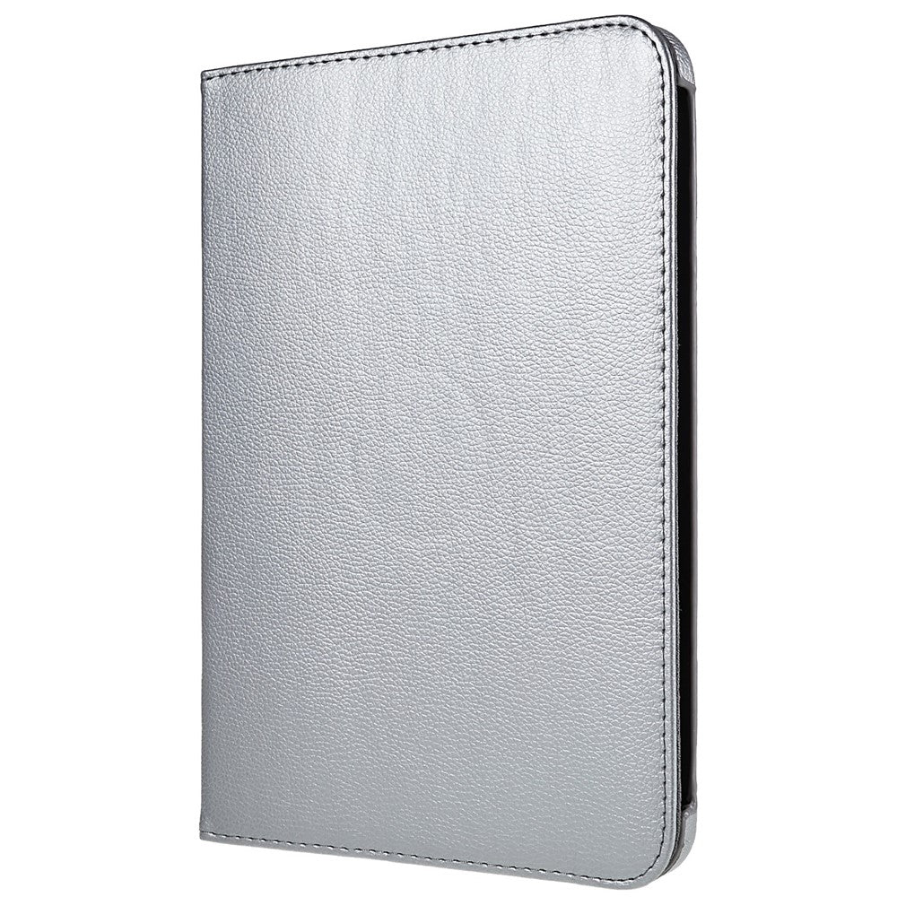 For iPad (2025) / 10.9 (2022) Protective Case Rotary Stand PU Leather Tablet Cover with Elastic Band - Silver