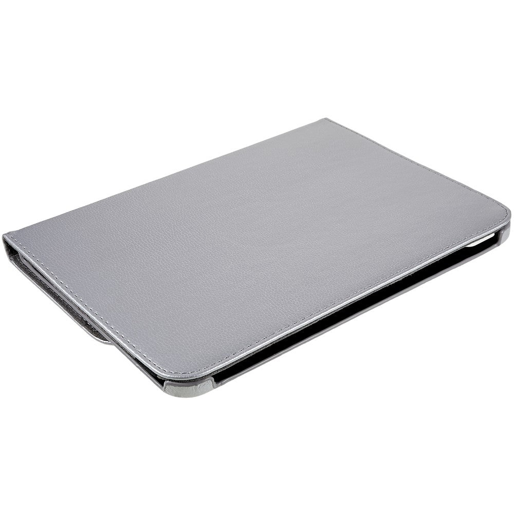 For iPad (2025) / 10.9 (2022) Protective Case Rotary Stand PU Leather Tablet Cover with Elastic Band - Silver